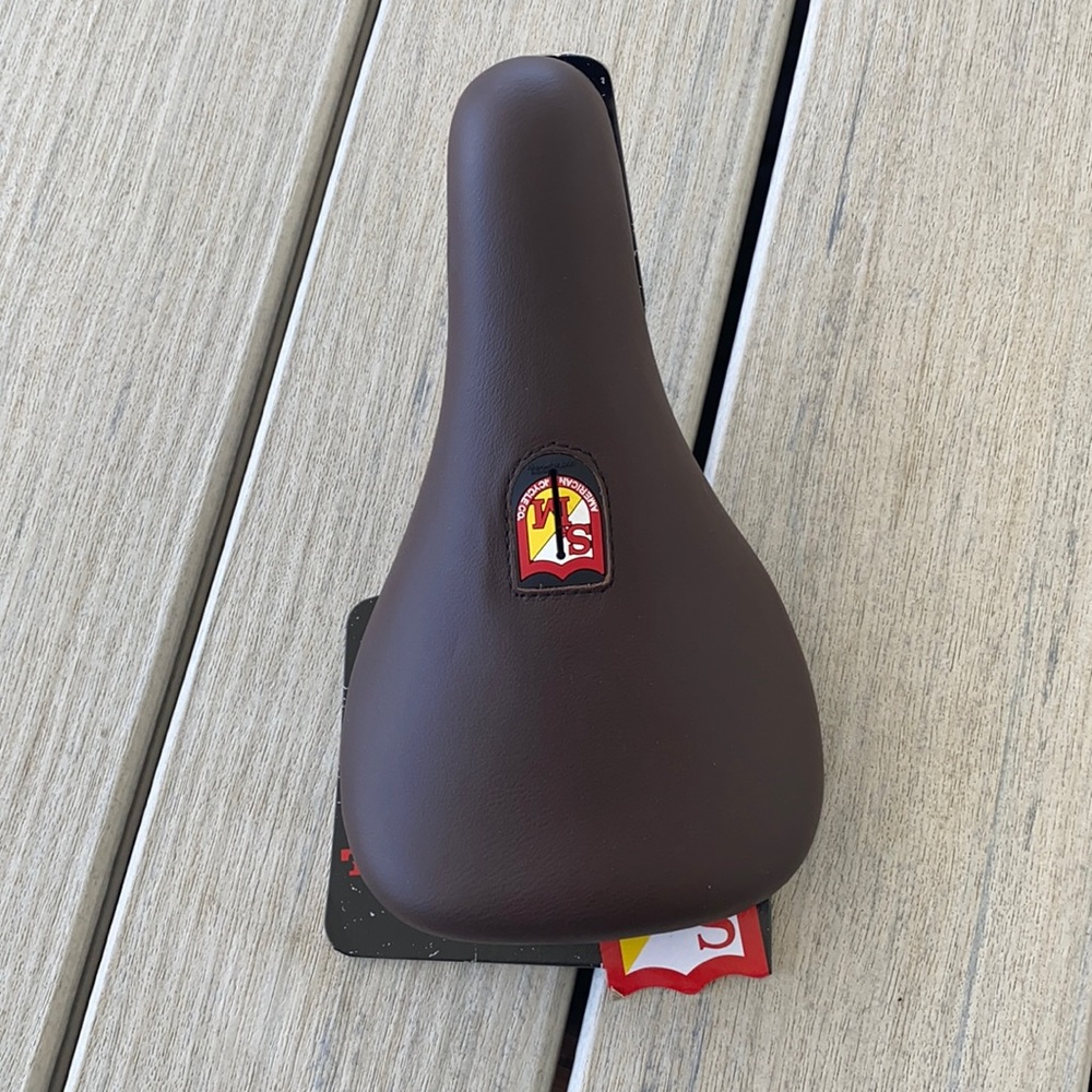 S&M Brown Leather BMX BIKE SEAT Slim Pivotal Fit GT SE SM Cult WTP BMX RACE new